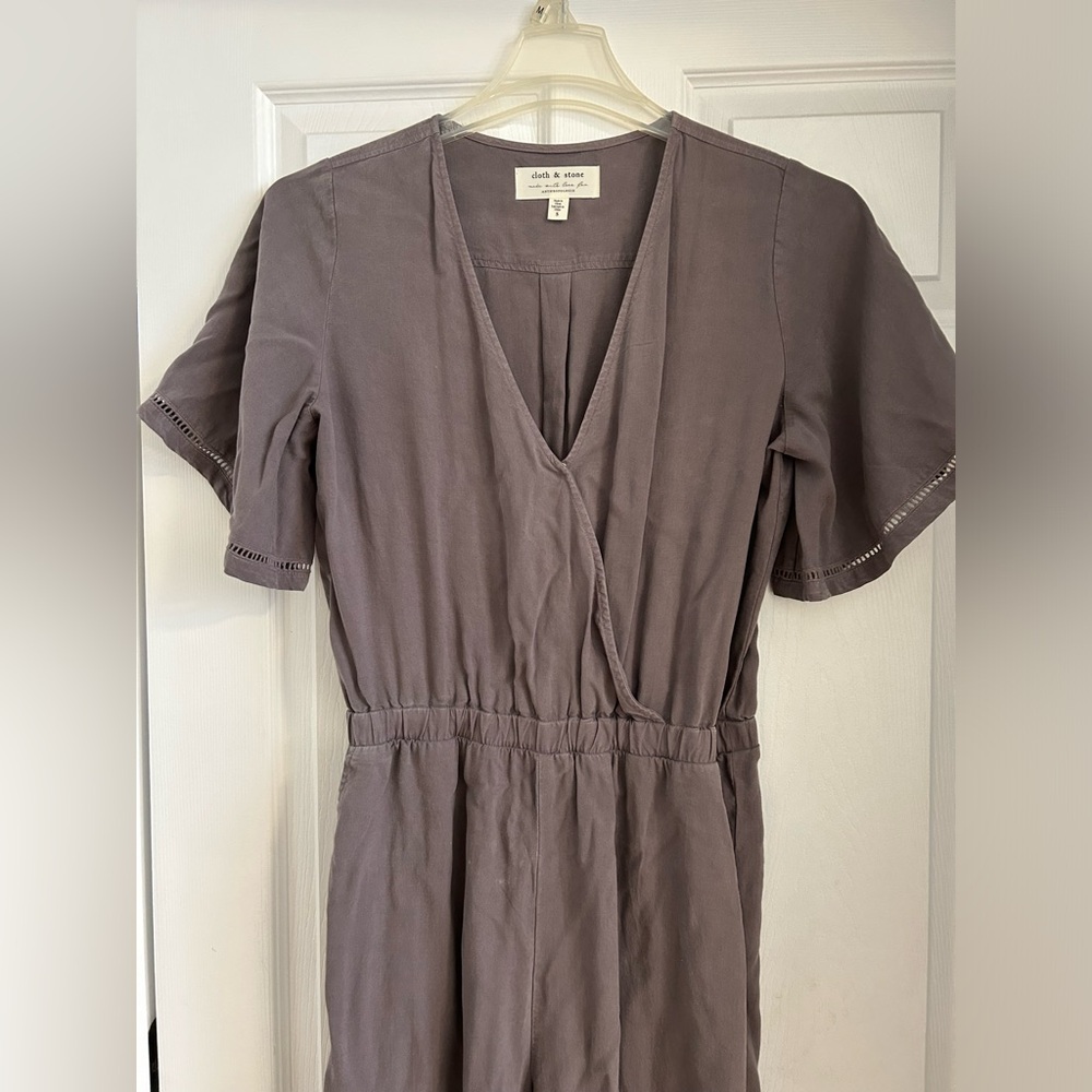 Anthropologie gray jumpsuit